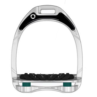 FLEX-ON Strzemiona ALUMINIUM  inclined ULTRA GRIP, ramka Silver, wkładka silver, elastomer dark green - ciemna zielń