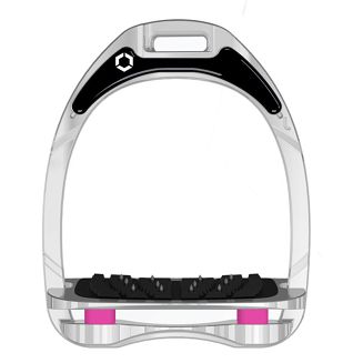 FLEX-ON Strzemiona ALUMINIUM  inclined ULTRA GRIP, ramka Silver, wkładka silver, elastomer fuchsia -  fuksja