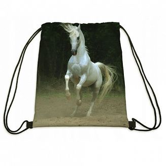Worek - plecak w konie FULL PRINT siwy koń wierzgający 026
