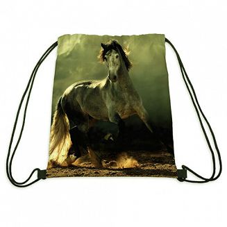 Worek - plecak w konie FULL PRINT - siwy galopujący andaluz