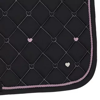 Saddle Pad VE Shetty QHP Lize, Black with Violet Hearts/ 3236 - 2