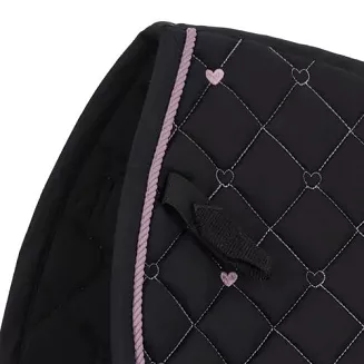 Saddle Pad VE Shetty QHP Lize, Black with Violet Hearts/ 3236 - 3