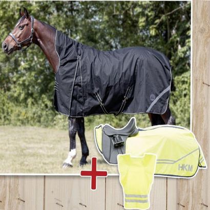 HKM Paddock rug set Innsbruck 200g +  Vest +  Training rug Safety 