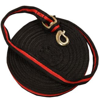 NORTON Lonża z wymiennym karabińczykiem / 520108203 czarna z czerwonym paskiem