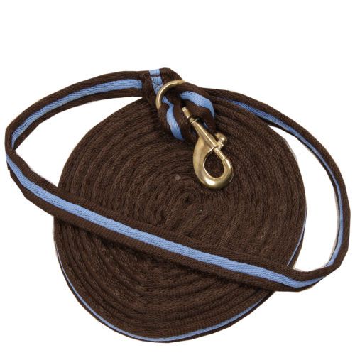 NORTON Lonża z wymiennym karabińczykiem / 520108412 brązowa z niebieskim paskiem