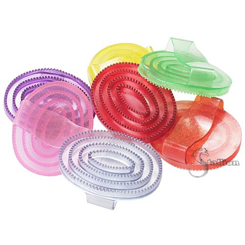 23185 STALLION Zgrzebło gumowe przeźroczyste z brokatem