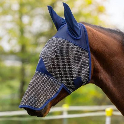 Fly Mask with UV Protection and Nose Cover COVALLIERO navy