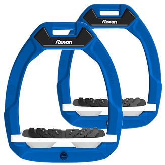 FLEX-ON Strzemiona SAFE-ON - inclined ULTRA grip - niebieska ramka - biała wkładka - biały elastomer