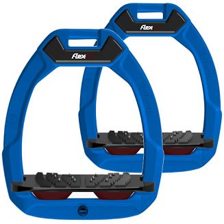 FLEX-ON Strzemiona SAFE-ON - inclined ULTRA grip - niebieska ramka - czarna wkładka - śliwkowy elastomer