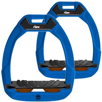 FLEX-ON Strzemiona SAFE-ON - inclined ULTRA grip - niebieska ramka - czarna wkładka - brązowy elastomer