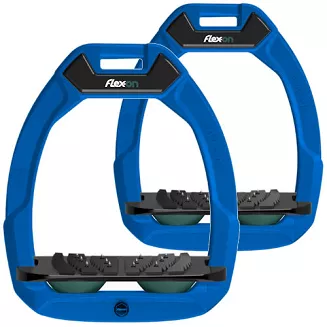 FLEX-ON Strzemiona SAFE-ON - inclined ULTRA grip - niebieska ramka - czarna wkładka - ciemnozielony elastomer