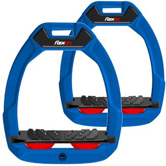 FLEX-ON Strzemiona SAFE-ON - inclined ULTRA grip - niebieska ramka - czarna wkładka - czerwony elastomer