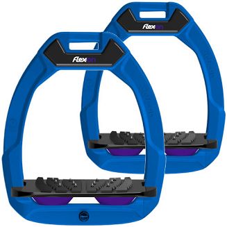 FLEX-ON Strzemiona SAFE-ON - inclined ULTRA grip - niebieska ramka - czarna wkładka - fioletowy elastomer