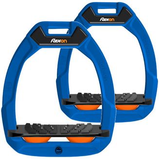 FLEX-ON Strzemiona SAFE-ON - inclined ULTRA grip - niebieska ramka - czarna wkładka - pomarańczowy elastomer