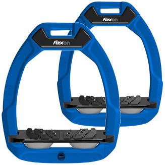 FLEX-ON Strzemiona SAFE-ON - inclined ULTRA grip - niebieska ramka - czarna wkładka - szary elastomer