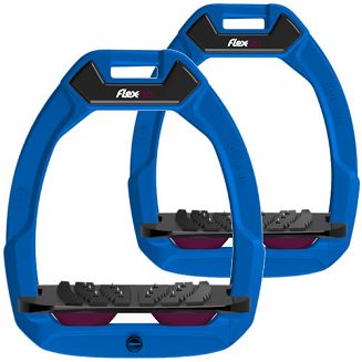 FLEX-ON Strzemiona SAFE-ON - inclined ULTRA grip - niebieska ramka - czarna wkładka - śliwkowy elastomer