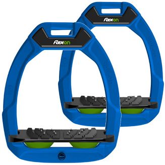 FLEX-ON Strzemiona SAFE-ON - inclined ULTRA grip - niebieska ramka - czarna wkładka - zielony elastomer