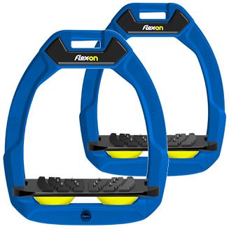 FLEX-ON Strzemiona SAFE-ON - inclined ULTRA grip - niebieska ramka - czarna wkładka - żółty elastomer