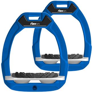 FLEX-ON Strzemiona SAFE-ON - inclined ULTRA grip - niebieska ramka - szara wkładka - szary elastomer