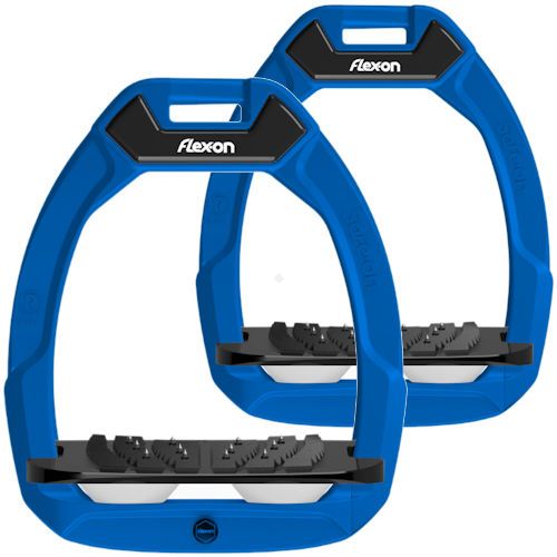 FLEX-ON Strzemiona SAFE-ON - inclined ULTRA grip - niebieska ramka - czarna wkładka - biały elastomer