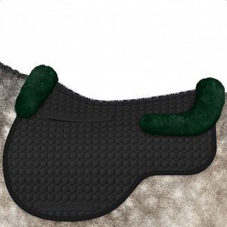 Czaprak wszechstronny MATTES EUROFIT z futrem medycznym czarna bawełna, futro zielone