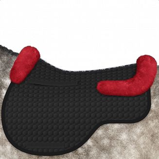 Czaprak wszechstronny MATTES EUROFIT z futrem medycznym czarna bawełna, futro czerwone