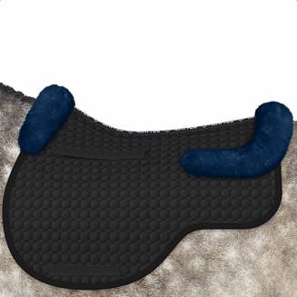 Czaprak wszechstronny MATTES EUROFIT z futrem medycznym czarna bawełna, futro royal blue