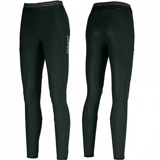 PIKEUR Bryczesy - leginsy damskie JULIA GRIP ATHLEISURE z pełnym silikonowym lejem dark green