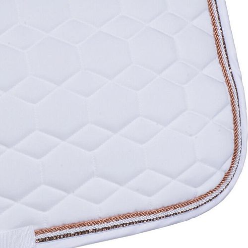 Saddle cloth DL HKM Rosegold Glamour – White / 12956