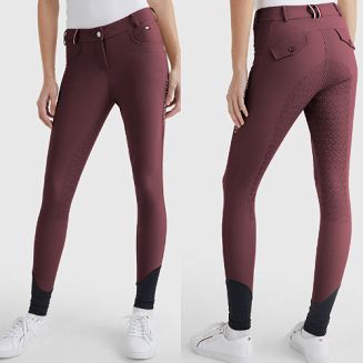 Bryczesy damskie TOMMY HILFIGER Classic Style / H07WFBR101 - kolor bordowy - deep burgundy