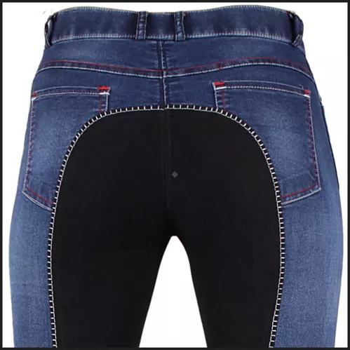5455D HKM Ladies' breeches - Summer Denim with 3/4 Alos edging
