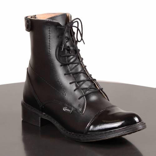 0435791 CAVALLINO Leather jodhpur boots with laces - varnished (sizes: 35-41)