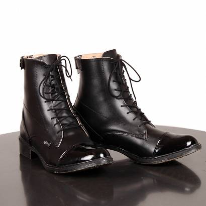 0435791 CAVALLINO Leather jodhpur boots with laces - varnished (sizes: 35-41)