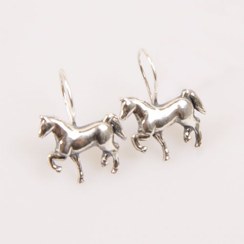 Srebrne kolczyki  wiszące - koń arabski - z zapięciem angielskim - SREBRO 04