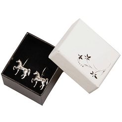 Silver dangling earrings arabian horse  / SILVER 04