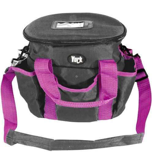 Grooming Accessories Bag – Y Small, Grey with Pink Tape