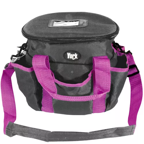 Grooming Accessories Bag – Y Small, Grey with Pink Tape