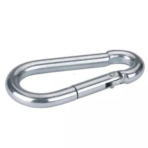 Karabińczyk oczkowy KERBL 10 cm, ocynkowany - srebrny.