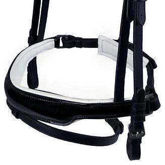 Ogłowie anatomiczne Y Alesja podszywane, z nachrapnikiem szwedzkim, czarne /  5902 - 4