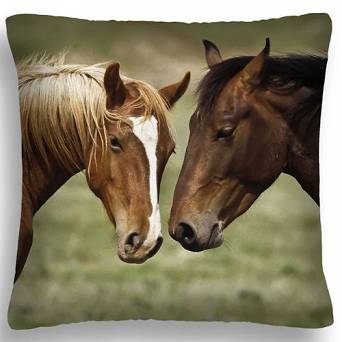 Decorative pillow with horses 40cm x 40cm FULL PRINT