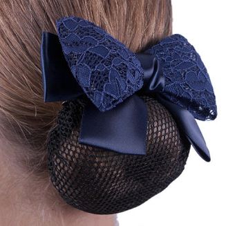 Kokarda do włosów QHP LACE z koszyczkiem - granatowy