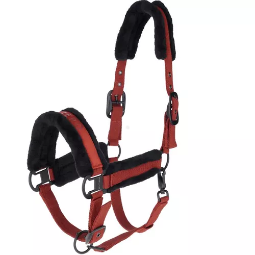 Webbing Halter COVALLIERO with Faux Fur Lining – Rust  / 32310