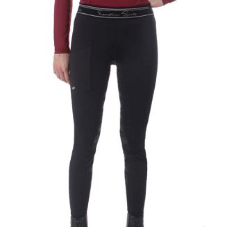 Bryczesy - leginsy QHP EDEN damskie, z pełnym silikonowym lejem - black.