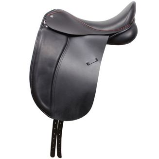 DAW MAG Siodło ujeżdżeniowe SYLWESTER - wersja EXCLUSIVE - kolor czarny z czerwoną wypustką - PRZYKŁAD spersonalizowany