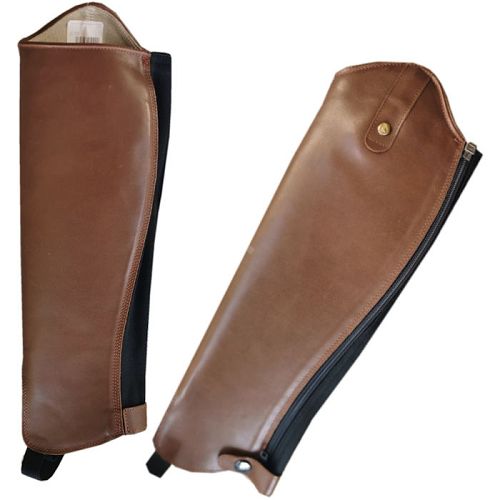 Czapsy oficerkowe HIPPICA skórzane brązowe