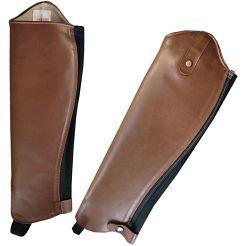 Czapsy oficerkowe HIPPICA skórzane brązowe