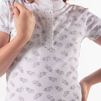 Koszulka konkursowa QHP JADE, pięknie zdobiona w jednorożce. 