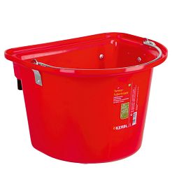 Plastic Feed Manger KERBL with Hanging Bracket and Hooks  – red 12 l / 32871