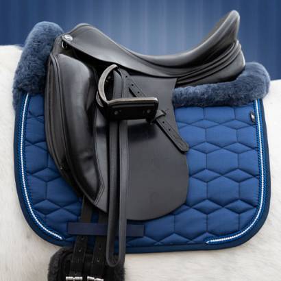 Sheepskin dressage saddle pad MATTES, Strass edition Spring 2022 / 0K0505