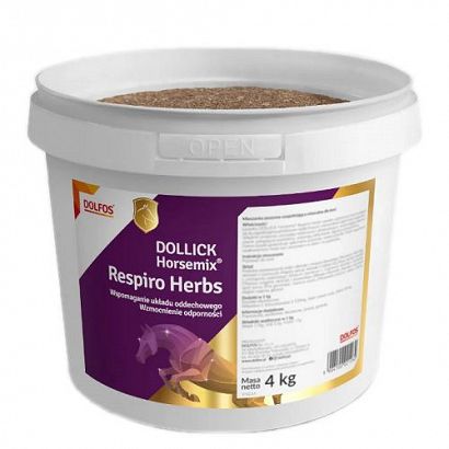 Lizawka dla konia DOLFOS Dollick Horsemix Herbs - układ oddechowy i odporność 4 kg